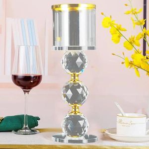 Bandlers Crystal Elegant Table Top Top Candlestick Shinning Diamond Decorative Stand for Wedding Party Decor