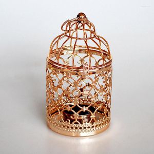 Bougeoirs électroplités en métal marocain marocain Birdcage Lantern Craft Tea Light Cradle Room Decor for Home M56