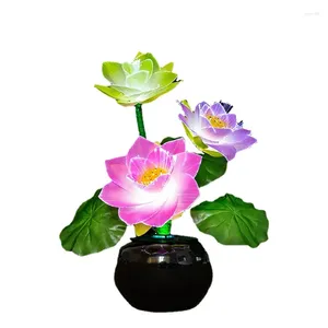 Bougeoirs en tissu à fibres optiques, chandelier simulé coloré bouddha devant bonsaï fleur décoration Feng Shui