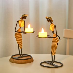 Bougeoirs Accessoires de décoration de la maison Rustique Table de mariage Pièce maîtresse Décor Salon Figurines humaines bâton Cadeaux 220929