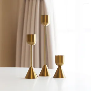 Bandlers Interior Golden Holder Wedding Luxury Lrass Brass Pilier Sticks Vintage Cup Decoration Mariage Home