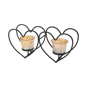 Candlers Nordic Heart Holder Iron Stick Stand Decorative for Wedding Home Party Birthday Decor