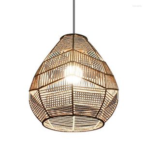 Candlers Pendants Lampes Shade Lampes Wicker Rattan Wave Chandelier Cove For Restaurant Home Lighting Lighting Dining Room Decoration