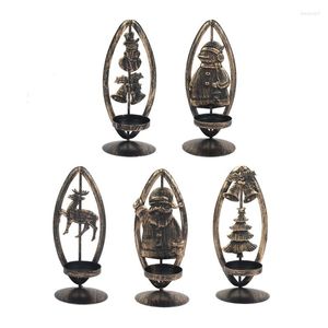Bougeoirs Retro Iron Christmas Tea Light Decorations Classic Candles Stand Wax Xmas