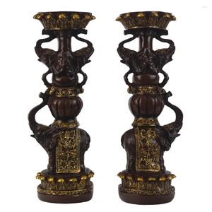 Bougeoirs de petite taille, ensembles de supports de décoration en forme d'éléphant, design classique et noble, support de pilier pour table de maison