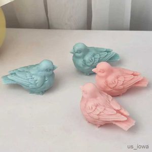 Velas 3D pájaro vela molde de silicona lindo pájaro animal pastel chocolate molde de silicona decoración del hogar resina molde de silicona molde de yeso