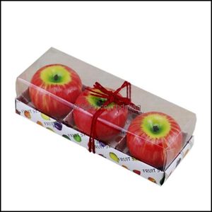 Velas Velas perfumadas de frutas artificiales Naranja Limón Melocotones Vela en forma de manzana Viivid Romántico para la boda Fiesta de Navidad Decorat Dhofw