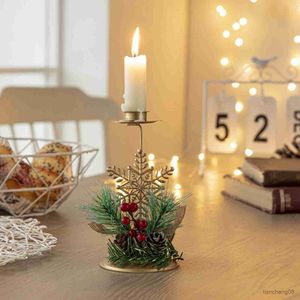 Velas Navidad Vela de hierro dorado Decoración de mesa de ventana Producto de decoración navideña Decoraciones navideñas R231113