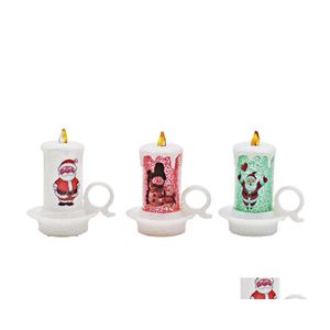 Bougies ménagers de bureau décorer les bougies électroniques élément de Noël décalage de snowman santa claus motif LED Night Light 3 2NH J2 D dhzow