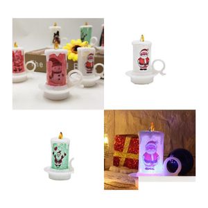 Velas Patrón de Papá Noel Lámpara de Vela Dormitorio Restaurante Decorar Festival Celebración Led Velas Electrónicas Alta Calidad 3 2Nh J Dhpyg