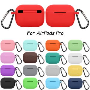 Étuis pour écouteurs de protection anti-chute de couleur bonbon pour Airpods 2 3 Pro casque en silicone Bluetooth anti-empreintes digitales avec crochet