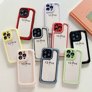 Cajas de teléfono claras antichoque militares de doble color Candy para iPhone 13 12 11 Pro Max 6S 7G 8 Plus XR XS X