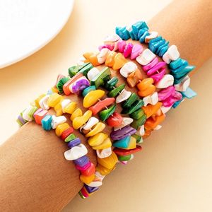 Bracelet de gravier irrégulier en cristal naturel couleur bonbon pour femmes et enfants, bijoux à la mode