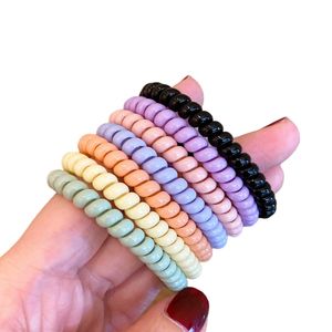 Cordón de teléfono de color caramelo, lazo para el cabello pequeño y fresco, banda para el cabello para niñas, accesorios para el cabello, venta al por mayor, banda de goma