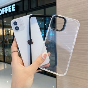 Candy Ice Cream Color Plástico transparente Tres en uno Estuches para teléfono PC dura para iPhone 13 12 Mini 11 Pro XS Max XR X 6 7 8 Plus Funda de moda Simplicity