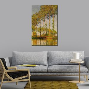 Toile Art peint à la main peintures à l'huile de Claude Monet peupliers rangée en automne jardin paysage oeuvre pour décor de Restaurant