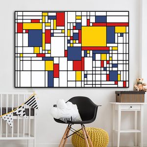 Toile peinture Piet Cornelies Mondrian abstrait affiches et impressions mur Art moderne photo pour grille salon décor Cuadros
