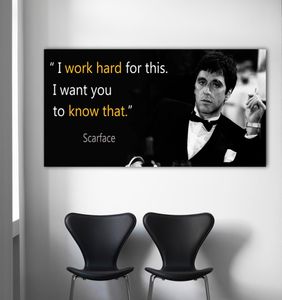 Canvas Painting Scarface Quotes Affiche Extraordinaire Wall Art Print Tony Montana Portrait Wall Picture For Living Room6603129