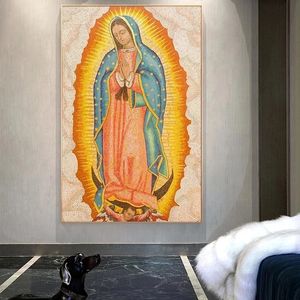 Cuadro en lienzo con personaje de la Virgen María, arte cristiano, carteles religiosos, impresiones, arte de pared, imagen para decoración para las paredes del salón, Cuadros