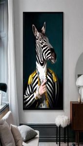 Toile peinture affiches murales et imprimés Gentleman Zebra HD Wall Art Pictures For Living Room Decoration Restaurant El Home 1087198