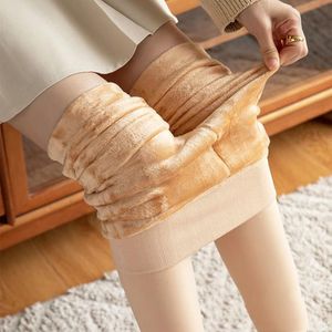 Capris Rimocy Collons de haute qualité Pantyhose pour femmes Élastification épaissis le leggings Thermal femme 2022 Effet de peau d'hiver Stocking Girls