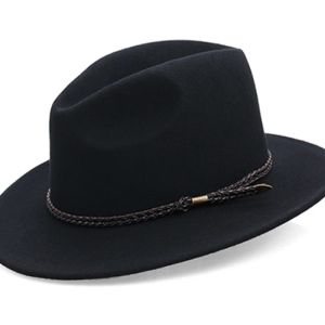 Caps x4016 Chapeau en laine imperméable largeur cowboy cowboy chapeau britannique rétro chevalier unisexe laine Fedora chapeaux cloche en laine chapeau en feutre