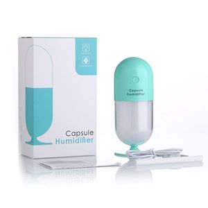 Mini humidificador de aire en cápsula, difusor de aceites esenciales ultrasónico portátil, suave y colorido, para el hogar