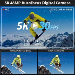 Capturez des photos et des vidéos époustouflantes avec notre appareil photo numérique 5K pour la photographie - Autofocus Vlogging Camera for YouTube - 16x Digital Zoom - AntiSHake - Design compact