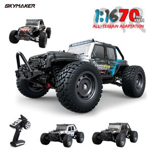 Car 16103 RC Car Brushless 1/16 70 km / h Off Road 4wd avec LED 2,4 g imperméable Télécommande Monster Camion Monster pour les adultes