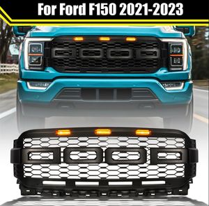 Malla de parrilla ABS para coche para Ford F150 2021-2023, parrillas Raptor, parrilla de carreras para camioneta, parrilla delantera, parachoques, cubierta de parrillas, piezas de camión