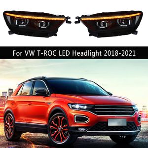 Car Accessories Headlamp DRL Daytime Running light For VW T-ROC T ROC TROC LED Headlight 18-21 Dynamic Streamer Turn Signal Indicator