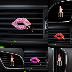 Car Air Freshener Lipstick Car Decoration Interior Air Freshener Auto Outlet Perfume Clip Car Scent Diffuser Bling Car Accessories Girls Gifts 230605