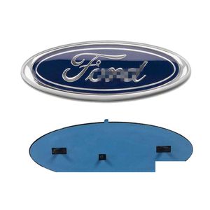 Insignes de voiture 20042014 Ford F150 Emblème de hayon de calandre avant Ovale 9Quotx35Quot Plaque signalétique d'insigne de décalcomanie Convient également pour F250 F350 Edge Expl Ott9I