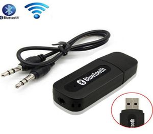 Voiture Bluetooth AUX sans fil Portable Mini Black Bluetooth Music Audio Receiver Adapter 35mm Stéréo Audio pour iPhone Android Phones1359765