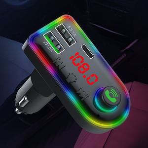 Voiture Bluetooth FM Transmetteur F8 Adaptateur sans fil à LED coloré Hands Hands Free MP3 Play PD + 3.1A Double chargeur USB