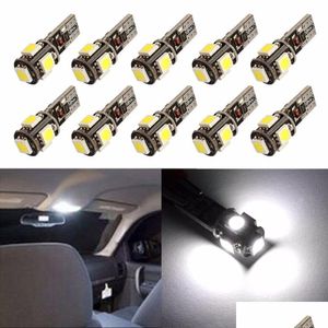 Ampoules de voiture 100pcs T10 5Smd 5050 LED Canbus Erreur Lumières W5W 194 5LED Lumière BBS Lampe blanche Drop Livraison Mobiles Motos Éclairage DH7TB