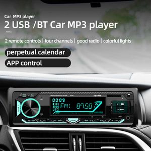 Voiture voiture 12 broches Port Iso Radio Fm stéréo Bluetooth lecteur de musique Mp3 appel mains libres avec télécommande au volant entrée Aux 2 USB