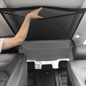 Filet de rangement pour plafond de voiture sac de toit de poche intérieur Cargo maille respirante rangement automatique accessoires de rangement boîtes bacs