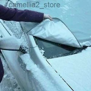 Car Covers 1X Car Winter Windscreen Covers Windshield Frost Cover Ice Snow Shield Front Protector Portable Collapsible Exterior Cover Parts Q231012