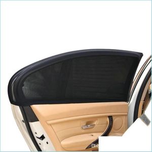 Car Covers 2Pcs Car Vehicle Window Ers Mesh Shield Sunshade Visor Net Mosquito Repellent Uv Protection Anti Curtain Er Drop Delivery Dhdwq