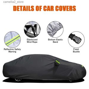 Car Covers Car Cover Full Sedan Covers with Reflective Strip Sunscreen Protection Dustproof Waterproof UV Scratch-Resistant Universal S-XXL Q231012