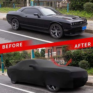 Car Covers Car Full Cover Stretch Stain Dustproof Indoor Resistant UV Protection for Sports Car For Dodge Challenger Hellcat 2008-2022 Q231012