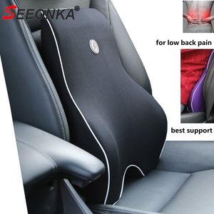 Cojín del asiento del coche Soporte lumbar Silla de oficina Almohada para el dolor de espalda Espuma viscoelástica Corrección de la postura negra Producto del coche Dropshipping T200629