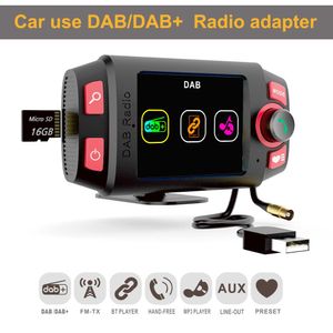 Receptor de Radio Dab para coche con antena, adaptador DAB, transmisor FM, música manos libres, Kit de Audio para coche, reproductor de MP3, pantalla colorida de 2,4