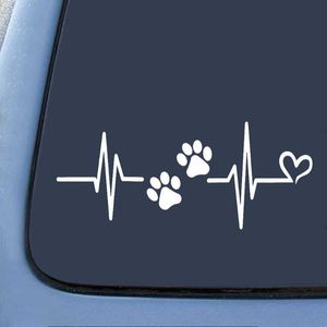 Accesorios de decoración de automóviles Amo Pegatina Heartbeat Pegatizas personalizadas Liveline Patio Pet tema Ventana de vidrio Piezas exteriores Piezas R230812