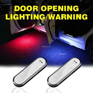 Luz de advertencia de puerta de coche LED, Flash colorido, atmósfera, luz de bienvenida, anticolisión, luz trasera, sin cableado