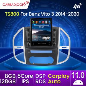 Autoradio dvd 128G 8Core IPS RDS pour Mercedes Benz W447 Vito 3 2014-2020 Tesla Type Android multimédia lecteur vidéo Navigation GPS