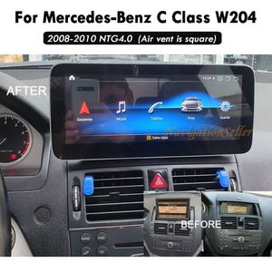 Lecteur multimédia Android Radio DVD de voiture pour Mercedes Benz Classe C W204 2008-2010 Mise à niveau NTG4.0 vers la navigation GPS à écran tactile de 10,25 pouces dans l'unité principale du tableau de bord stéréo