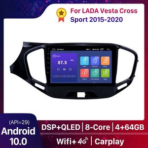 Voiture dvd Radio multimédia lecteur vidéo Navigation GPS pour LADA Vesta Cross Sport 2015-2020 prise en charge Dsp Carplay QLED 4 + 64G 9 
