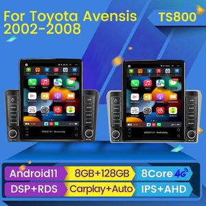 Lecteur Radio dvd de voiture Android 11 pour Toyota Avensis/T25 2002 - 2008 Tesla Style GPS Navigation BT WIFI magnétophone 1080P